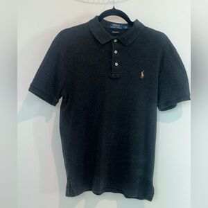 Ralph Lauren Men's Dark Gray Polo Shirt M Custom Slim Fit